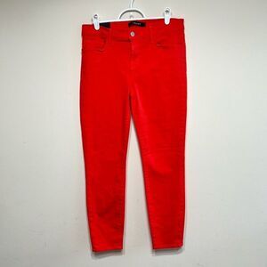 J Brand Dark Coral Skinny Crop Low Rise Jeans 30 NEW